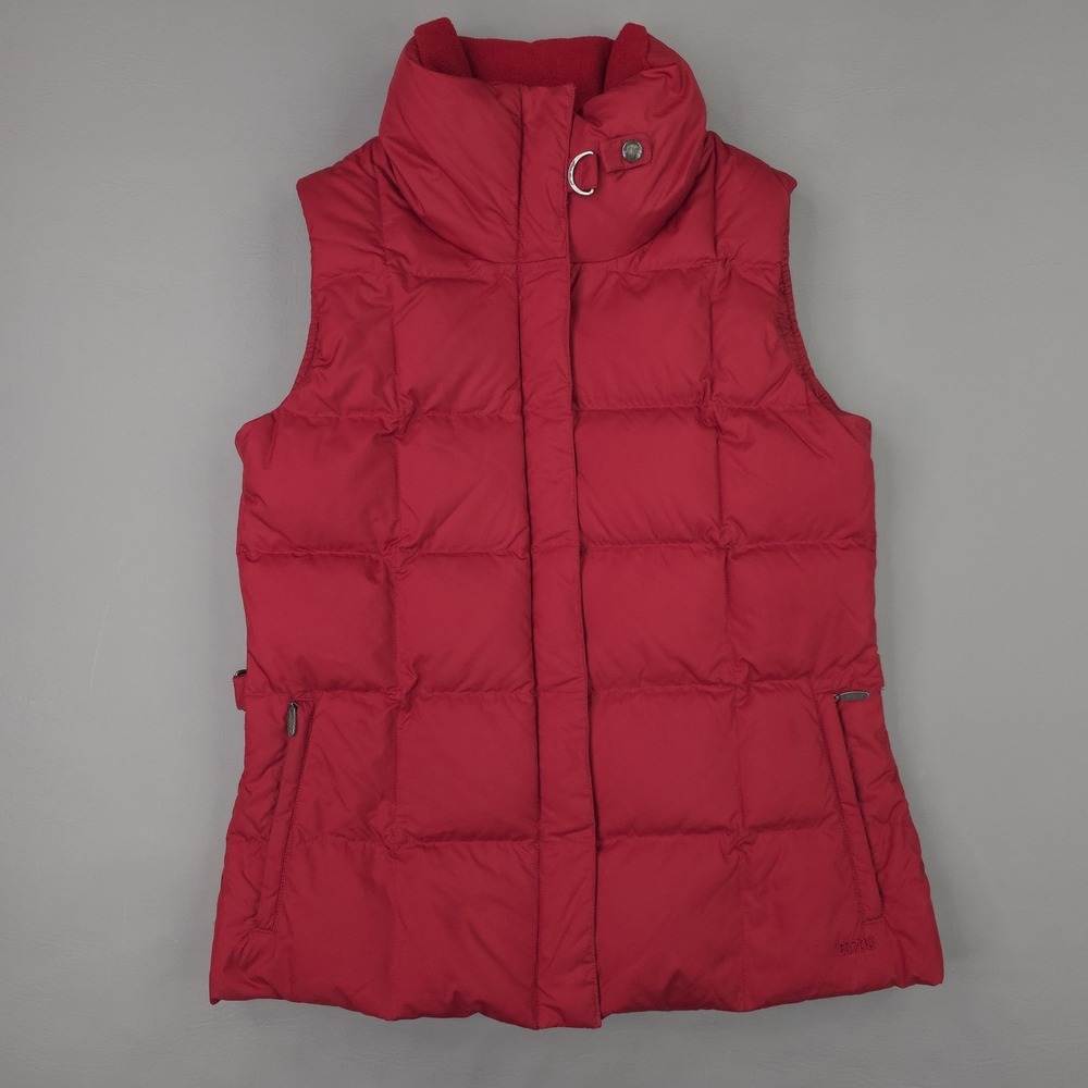 Eddie Bauer EB700 Vest Womens Small Red Goose Down 700 Fill Puffer Outdoor